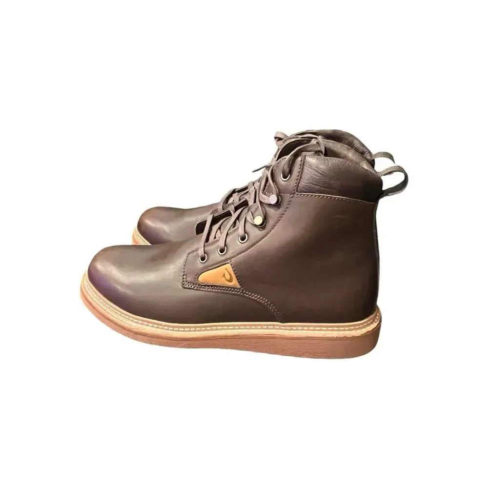 OluKai Kilakila men's boots feature dark wood brown leather Boots Size 11.5